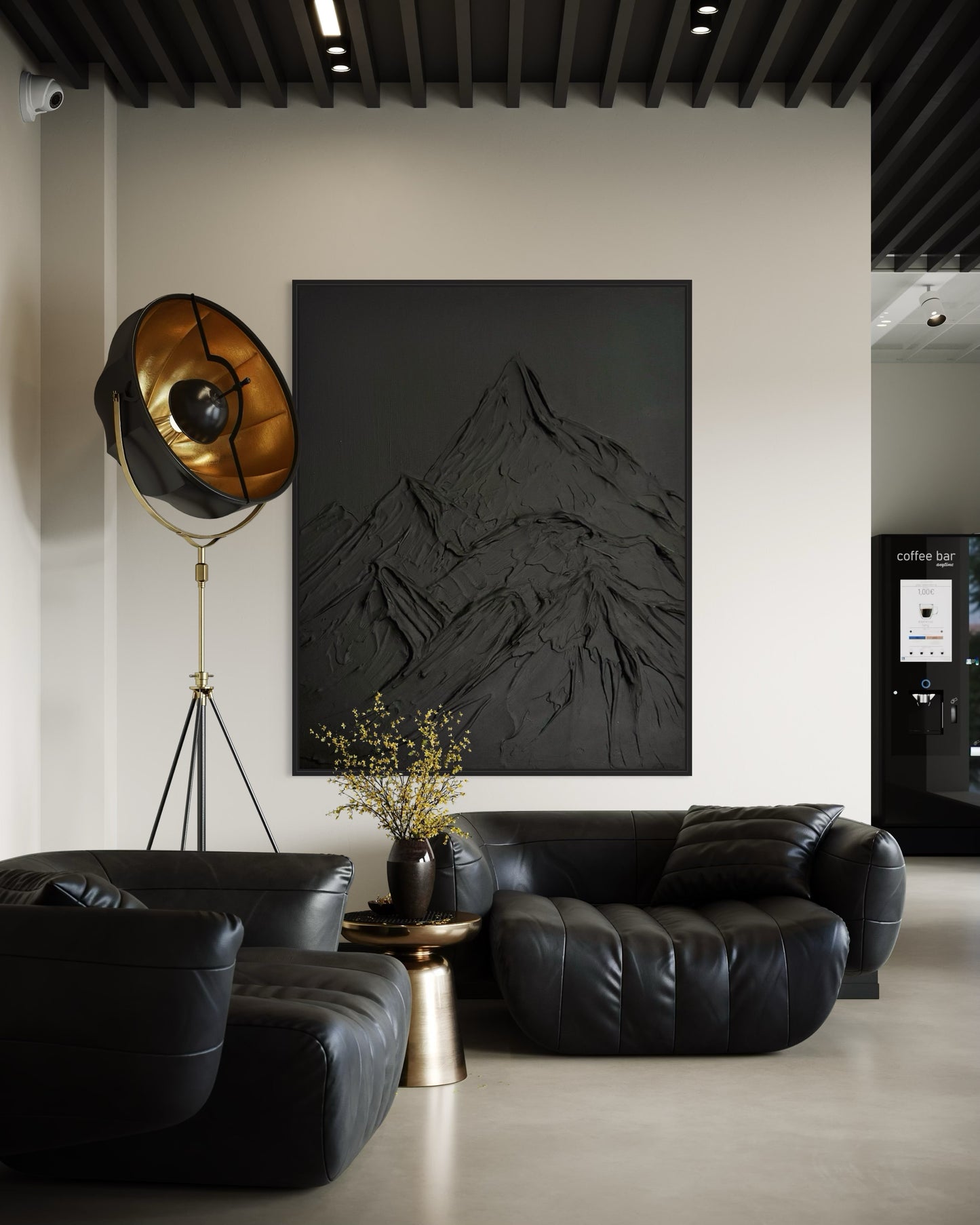 Black textured wall art
Abstract mountain design canvas
Modern 3D monochrome artwork
Minimalist black wall decor
Handcrafted mountain motif art
Large black canvas for living room
Contemporary textured landscape art
Industrial style wall art piece
Unique modern mountain artwork
Bold minimalist black decor