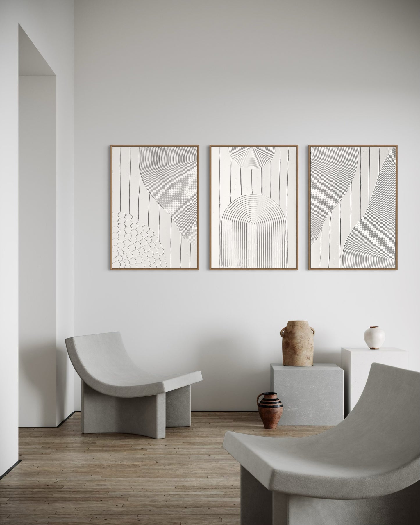 SET OF 3 DANU WHITE