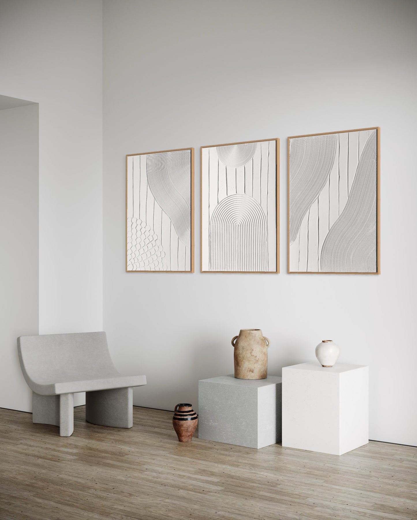 SET OF 3 DANU WHITE