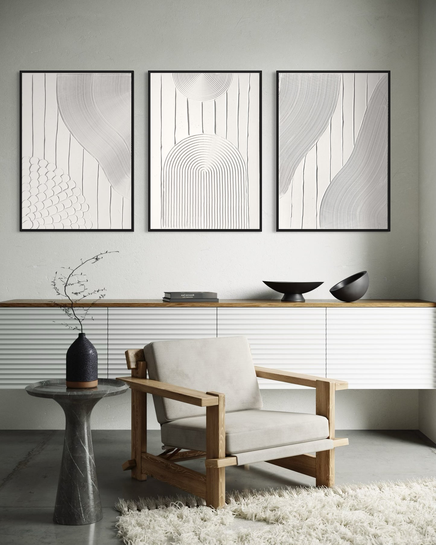SET OF 3 DANU WHITE