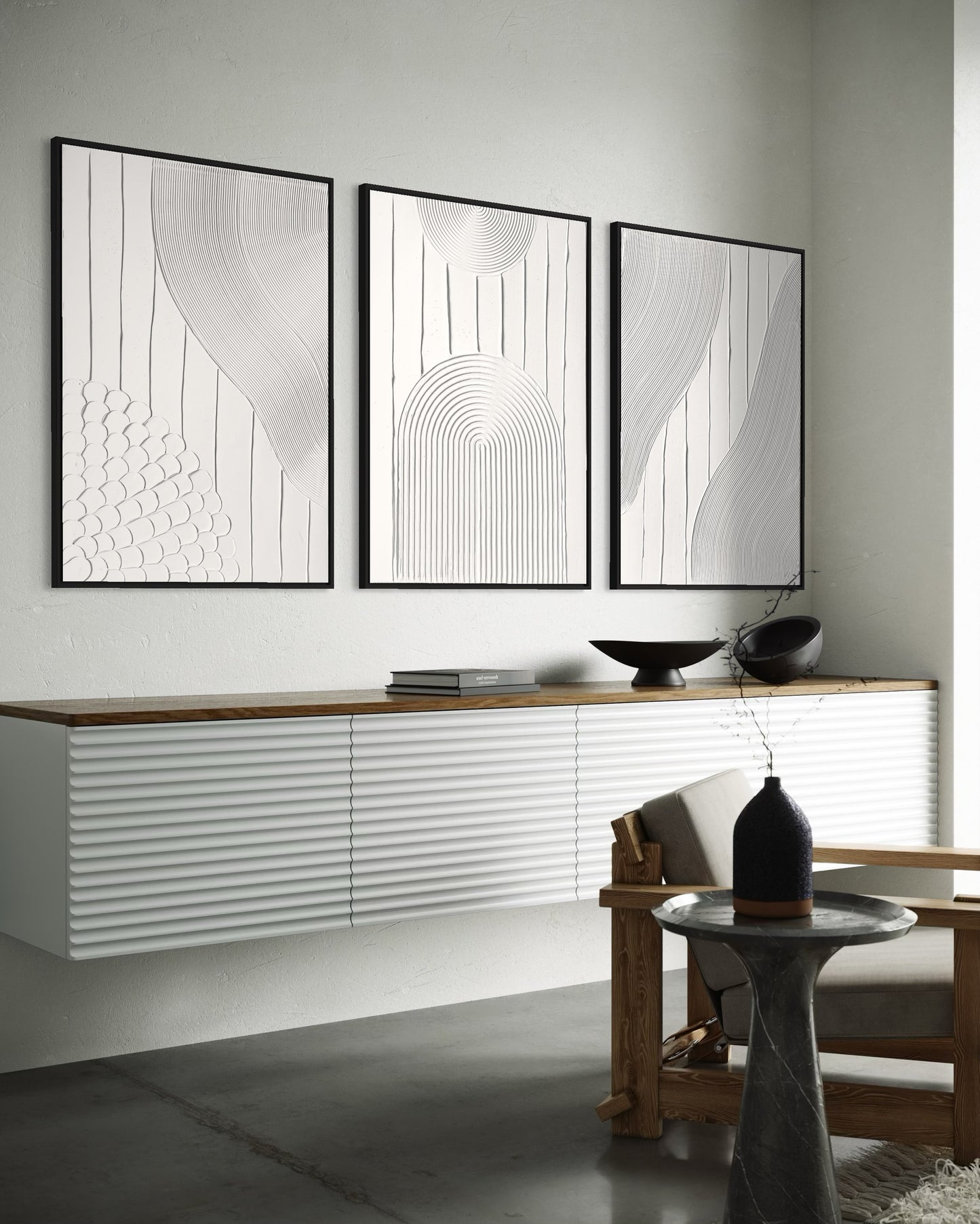 SET OF 3 DANU WHITE