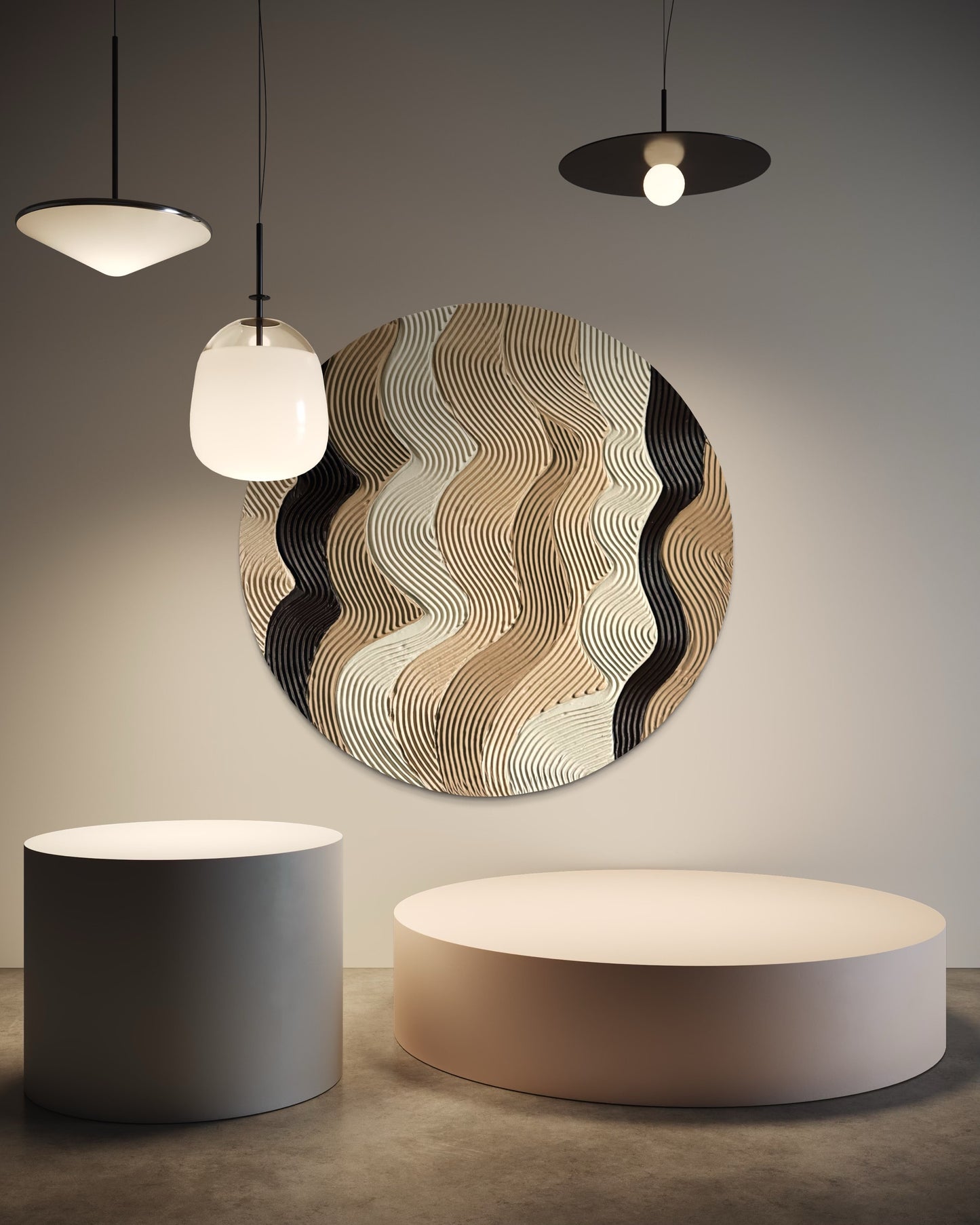 Beige and mocha round wall art
Textured 3D artwork in earthy tones
Large round canvas wall decor
Handcrafted brown textured painting
Modern minimalist round artwork
Neutral earthy wall art piece
Unique round canvas decor
Custom size round wall art commissions
Rustic-inspired textured canvas
Beige, mocha, and brown wall decor