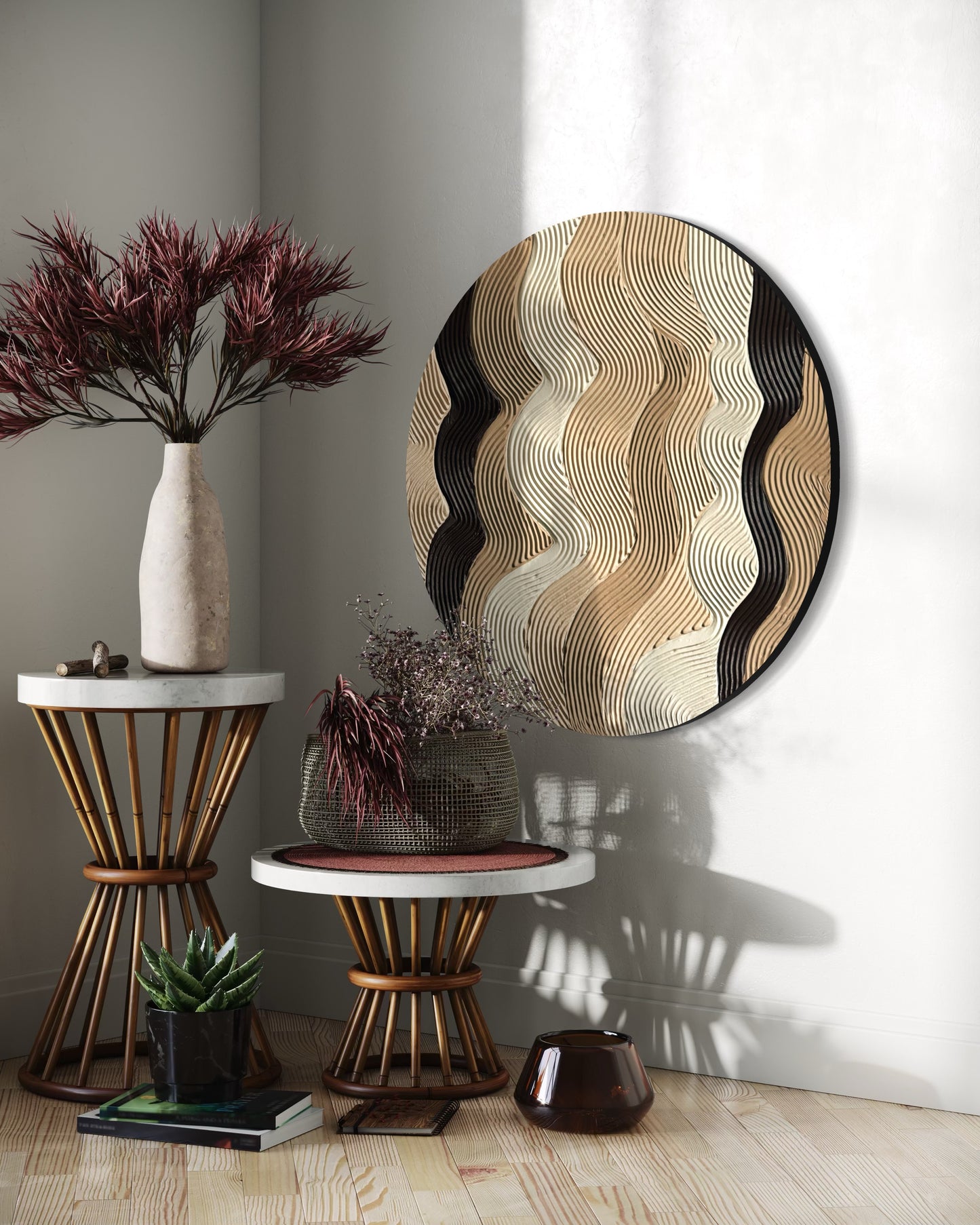 Beige and mocha round wall art
Textured 3D artwork in earthy tones
Large round canvas wall decor
Handcrafted brown textured painting
Modern minimalist round artwork
Neutral earthy wall art piece
Unique round canvas decor
Custom size round wall art commissions
Rustic-inspired textured canvas
Beige, mocha, and brown wall decor