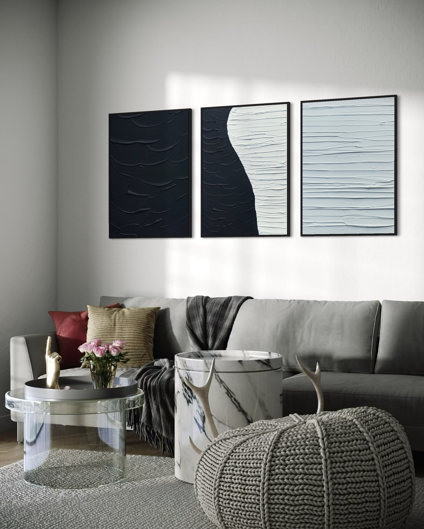 SET OF 3 BALANCE Black and White