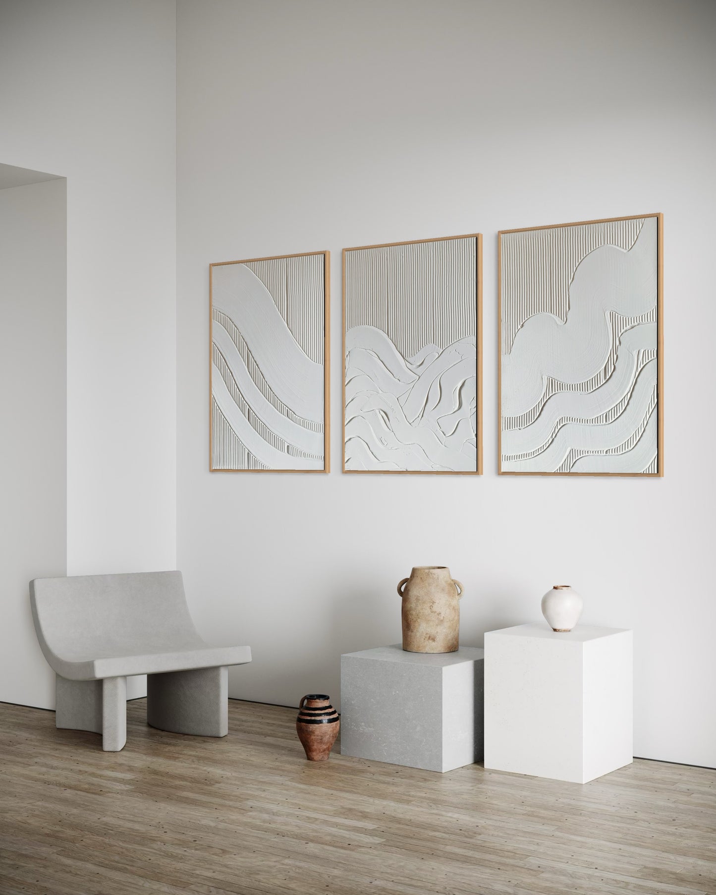 SET OF 3 KERES WHITE