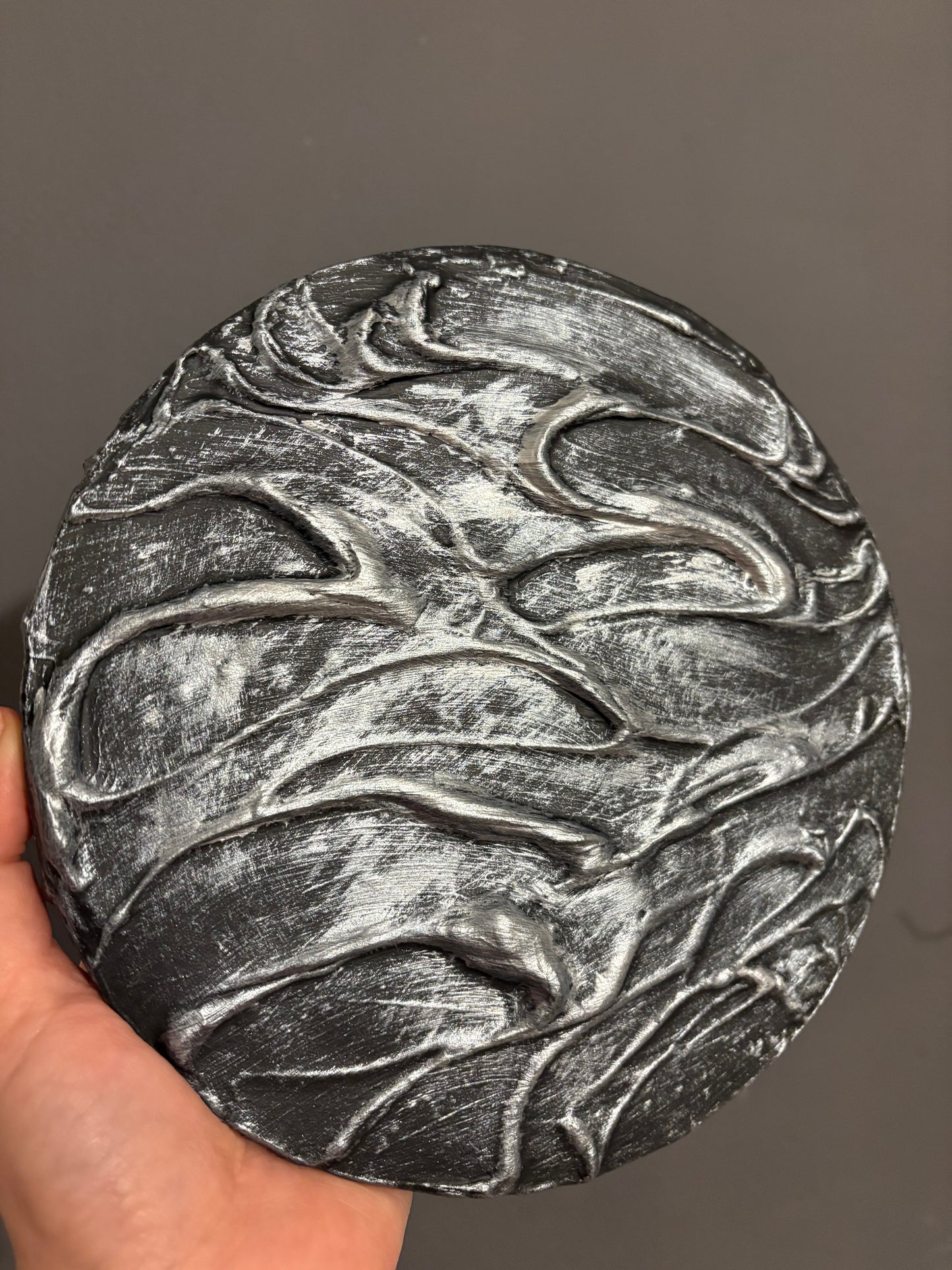 Silver and black round textured wall art
Celestial-inspired moon artwork
Handcrafted mystical abstract painting
Modern cosmic wall decor
Lunar texture 3D canvas art
No-frame silver and black moon painting
Spiritual and magical wall art
Contemporary moon-inspired artwork
Handmade cosmic energy decor
Ethereal statement wall art for modern interiors