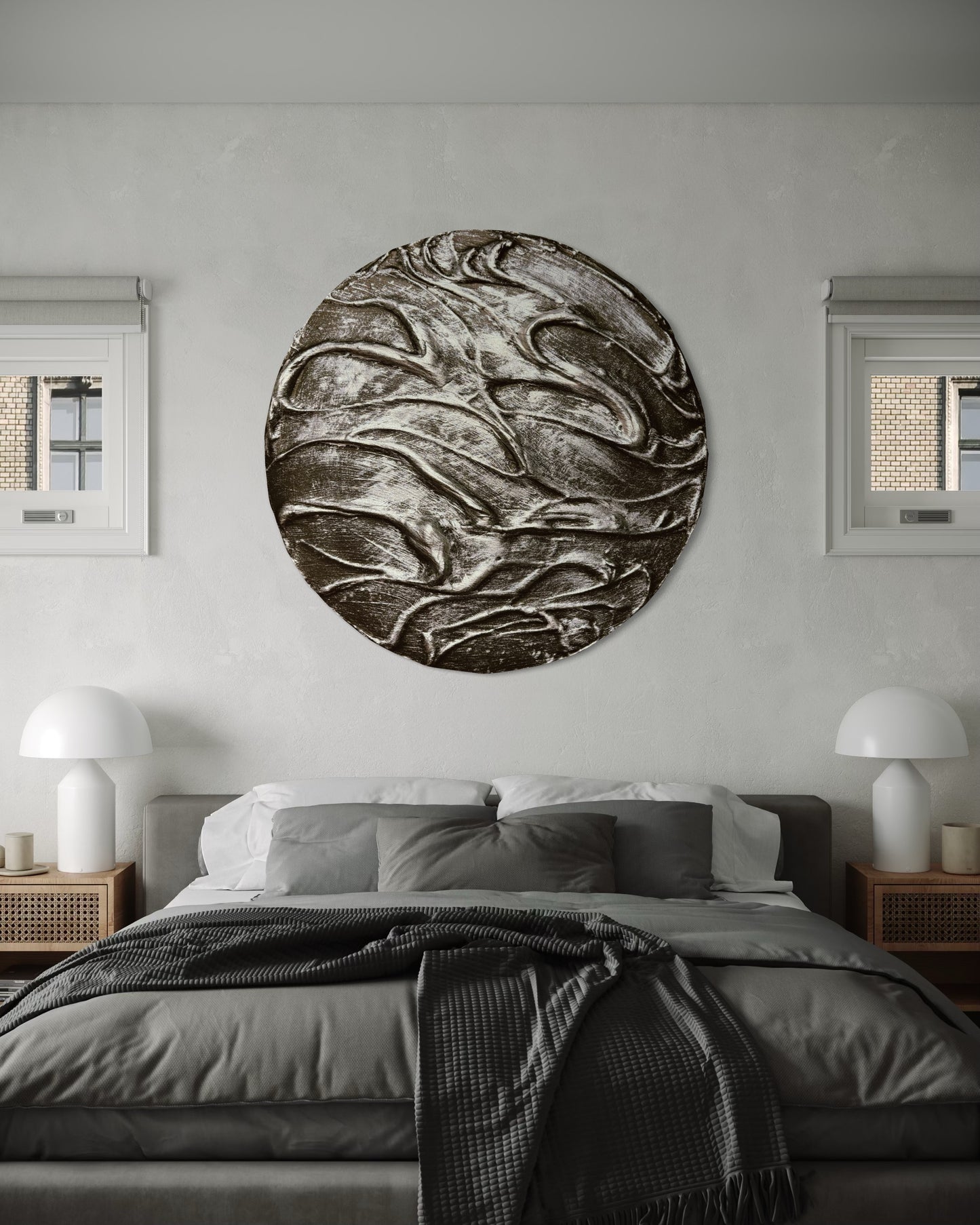 Silver and black round textured wall art
Celestial-inspired moon artwork
Handcrafted mystical abstract painting
Modern cosmic wall decor
Lunar texture 3D canvas art
No-frame silver and black moon painting
Spiritual and magical wall art
Contemporary moon-inspired artwork
Handmade cosmic energy decor
Ethereal statement wall art for modern interiors