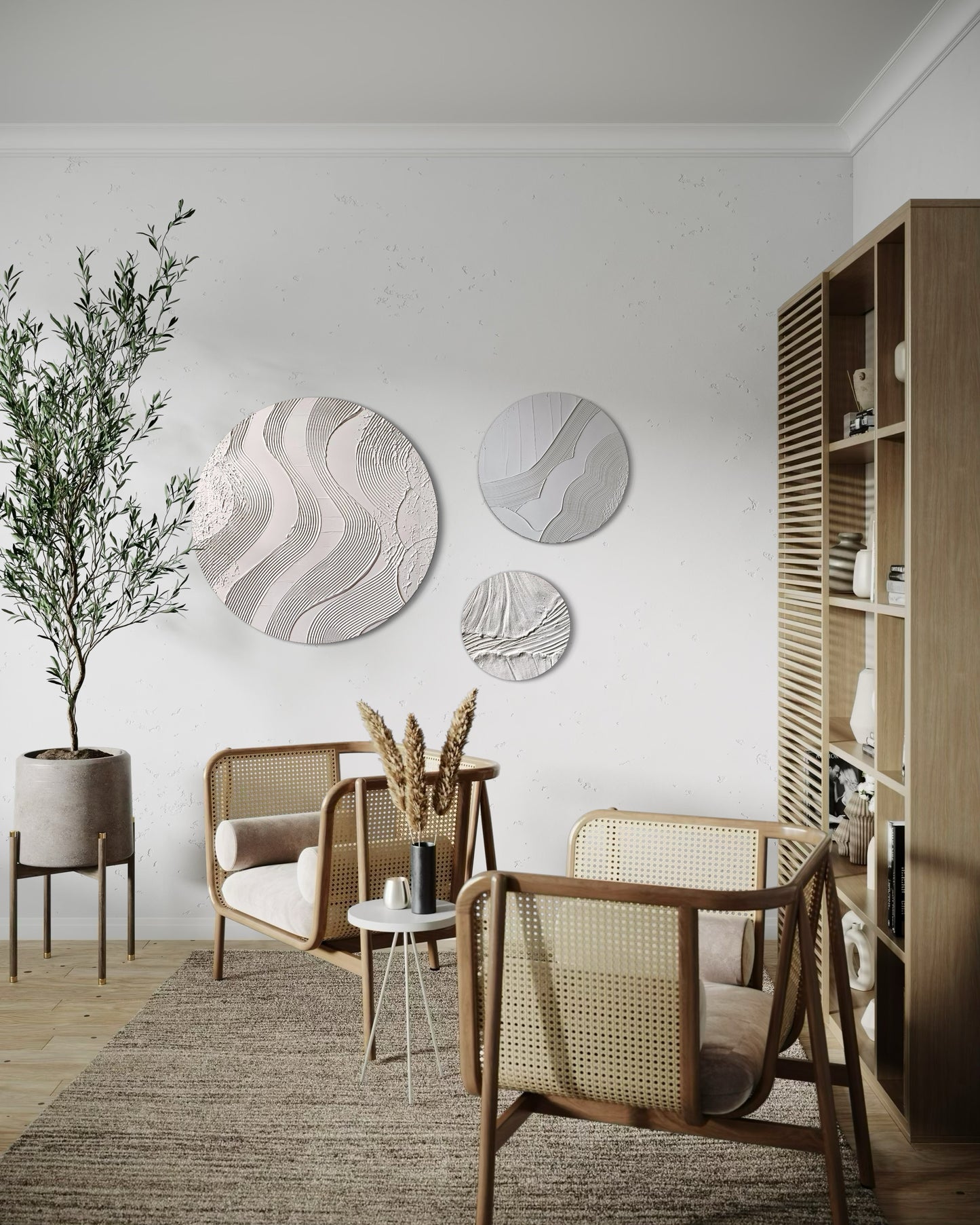 Set of 3 white round wall art
Minimalist textured canvas trio
Handcrafted 3D wall art set
Scandinavian-inspired round decor
White textured canvas paintings
Large modern round wall art set
Elegant white wall decor
Contemporary 3D round artworks