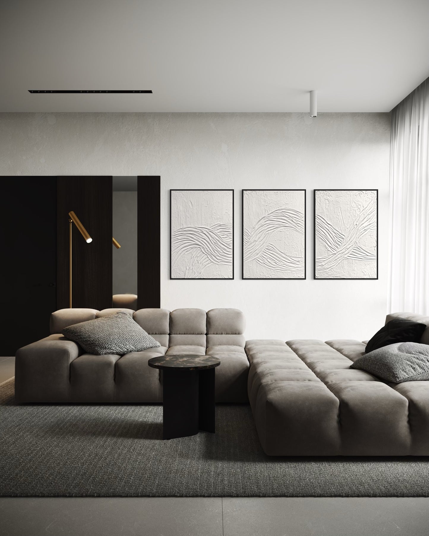 White textured wall art set
Frequency-inspired abstract artwork
Mystical aura wall decor
Handcrafted 3D triptych paintings
Modern minimalist canvas art
Framed white abstract artwork set
Sound wave-inspired textured art
Large spiritual modern wall decor
Handmade energy flow abstract paintings
Contemporary white-on-white art