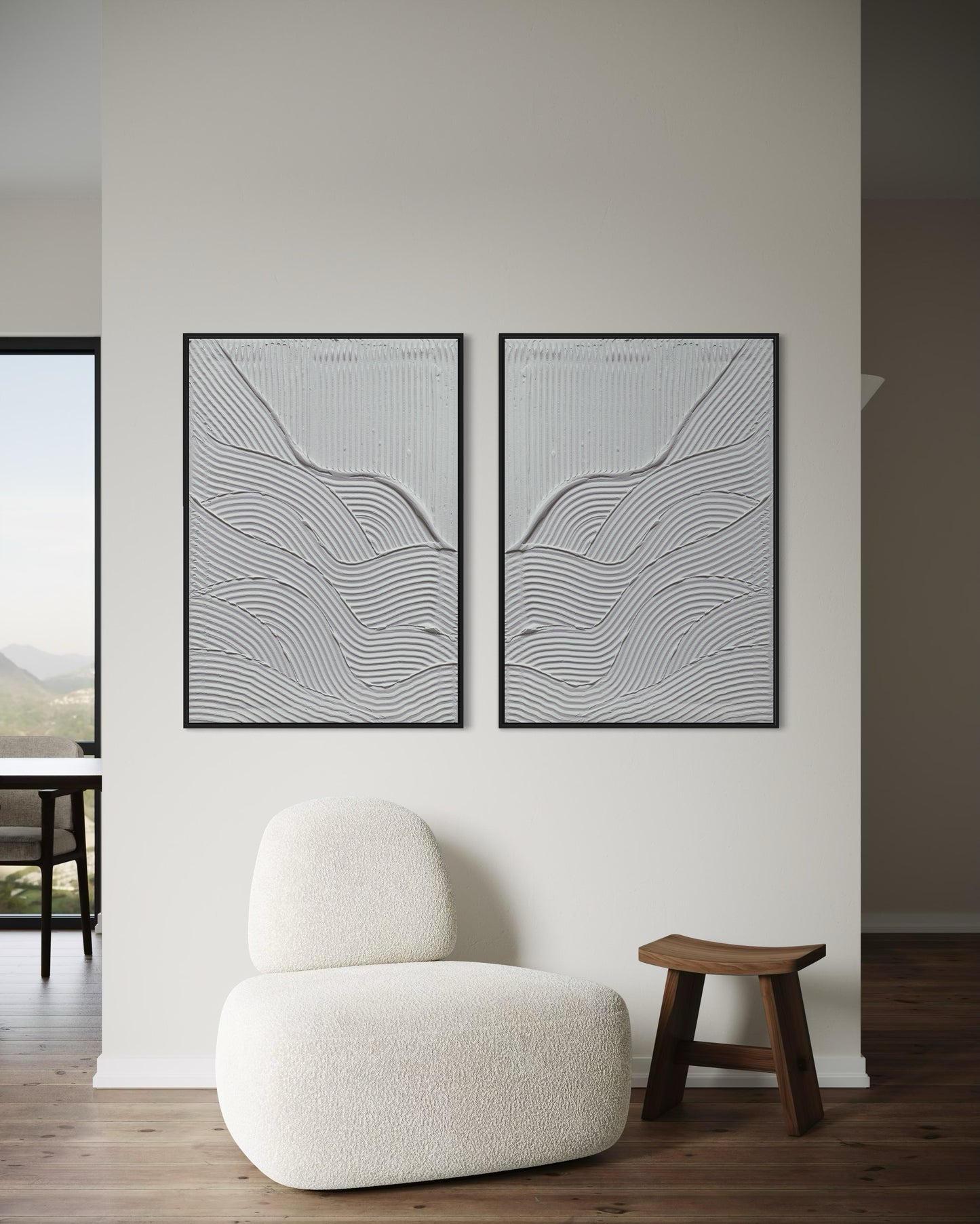 Minimalist textured wall art set
Modern 3D canvas duo
Neutral abstract art pieces
Contemporary textured wall decor
Unique handmade art for living room
Large wall art for minimalist interiors
Abstract diptych canvas set
Scandinavian-inspired wall decor
3D textured paintings on canvas