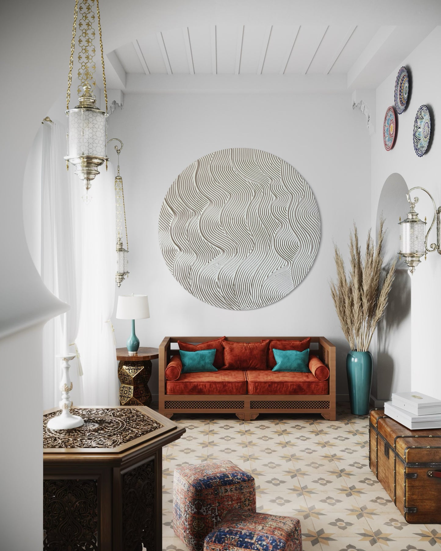 White round textured wall art
Minimalist 3D canvas artwork
Handcrafted modern wall decor
Scandinavian-inspired round art
Large white wall art piece
Contemporary circular canvas design
Neutral textured wall decor
Unique handmade 3D wall art
Modern minimalist white decor
Elegant round canvas painting