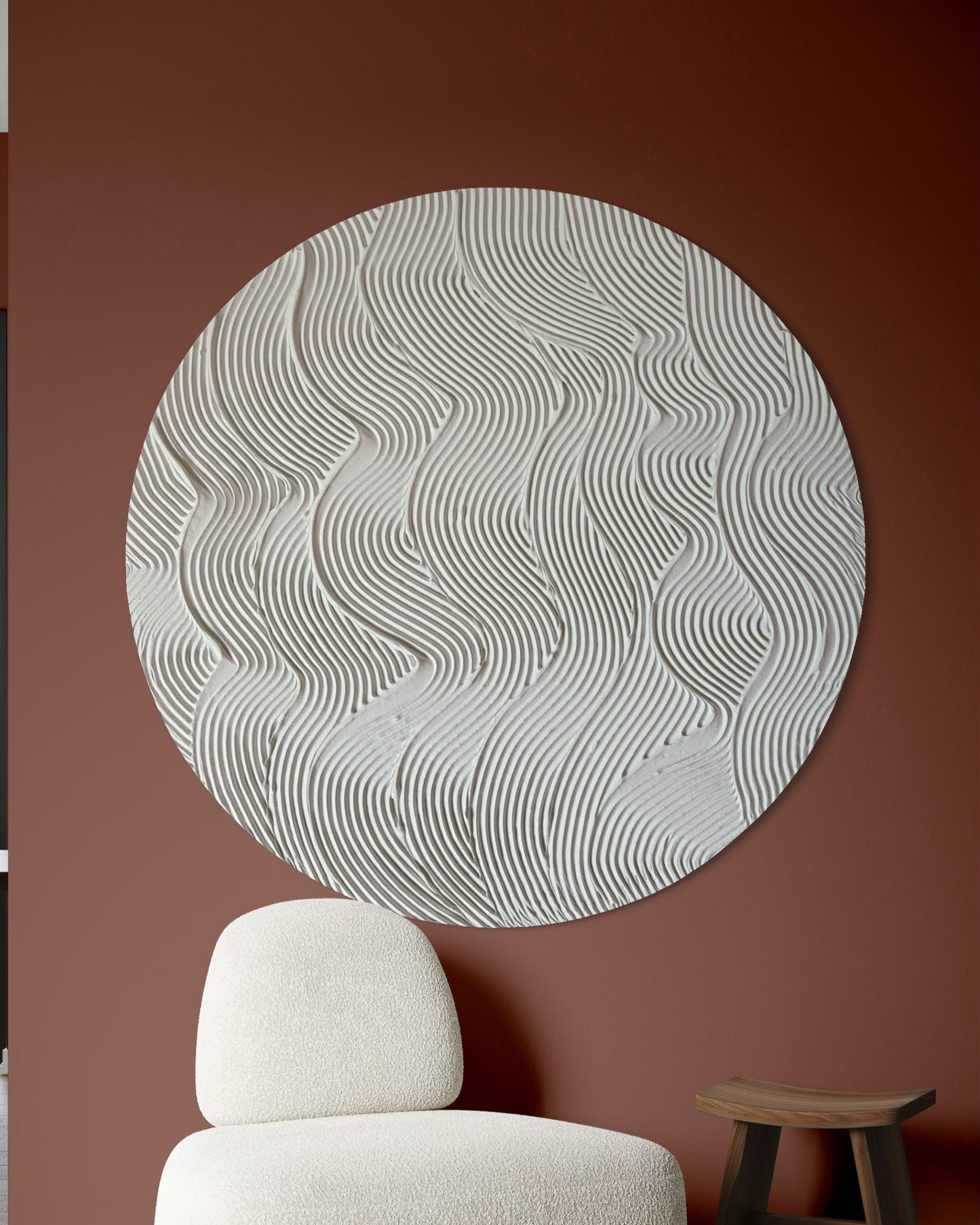 White round textured wall art
Minimalist 3D canvas artwork
Handcrafted modern wall decor
Scandinavian-inspired round art
Large white wall art piece
Contemporary circular canvas design
Neutral textured wall decor
Unique handmade 3D wall art
Modern minimalist white decor
Elegant round canvas painting