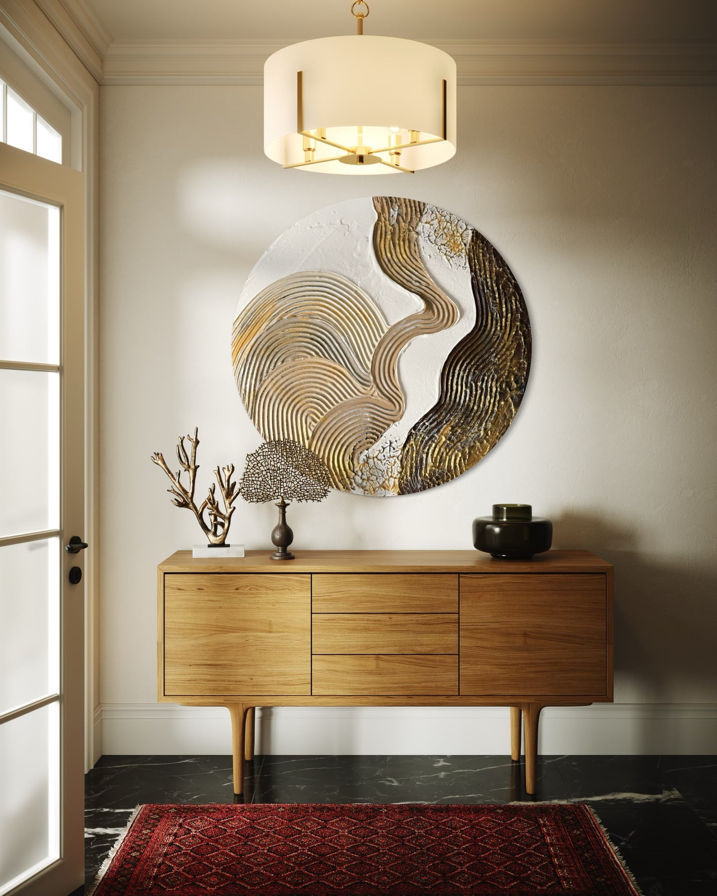 Round textured wall art
Beige and brown 3D canvas painting
Modern neutral abstract artwork
Handcrafted gold-accented wall decor
Large circular minimalist painting
Earthy tones textured wall art
No-frame neutral modern wall decor
Organic-inspired abstract artwork
Elegant gold-detailed home decor
Contemporary round canvas art
