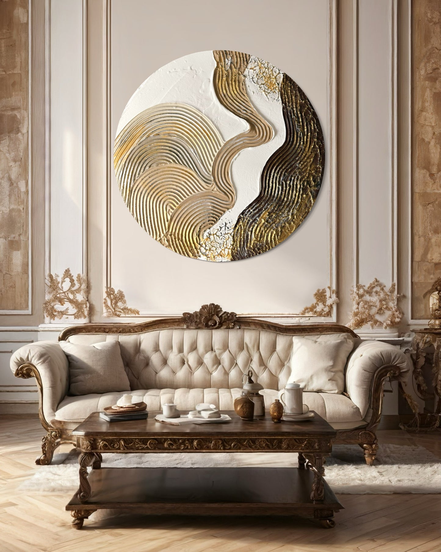 Round textured wall art
Beige and brown 3D canvas painting
Modern neutral abstract artwork
Handcrafted gold-accented wall decor
Large circular minimalist painting
Earthy tones textured wall art
No-frame neutral modern wall decor
Organic-inspired abstract artwork
Elegant gold-detailed home decor
Contemporary round canvas art