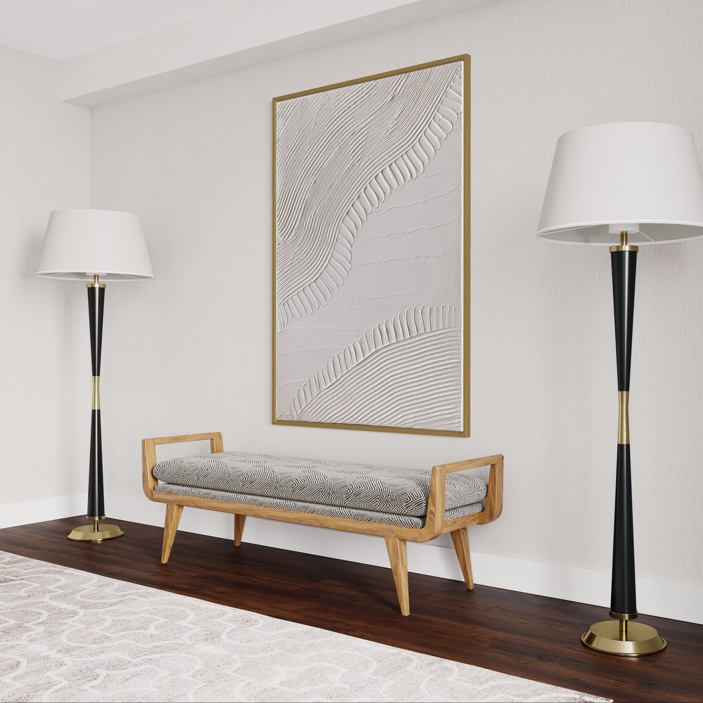 Handcrafted white 3D canvas artwork for modern interiors