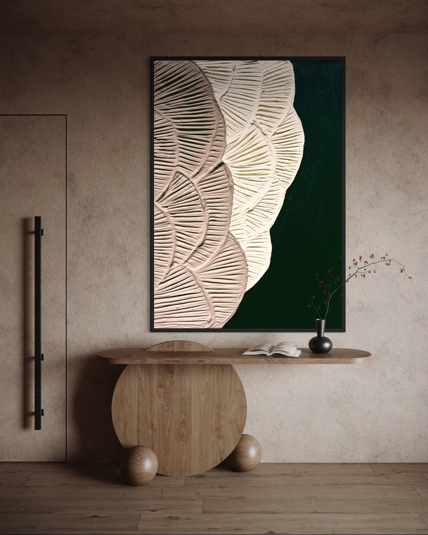 Modern abstract wall art inspired by nature in earthy neutral tones
