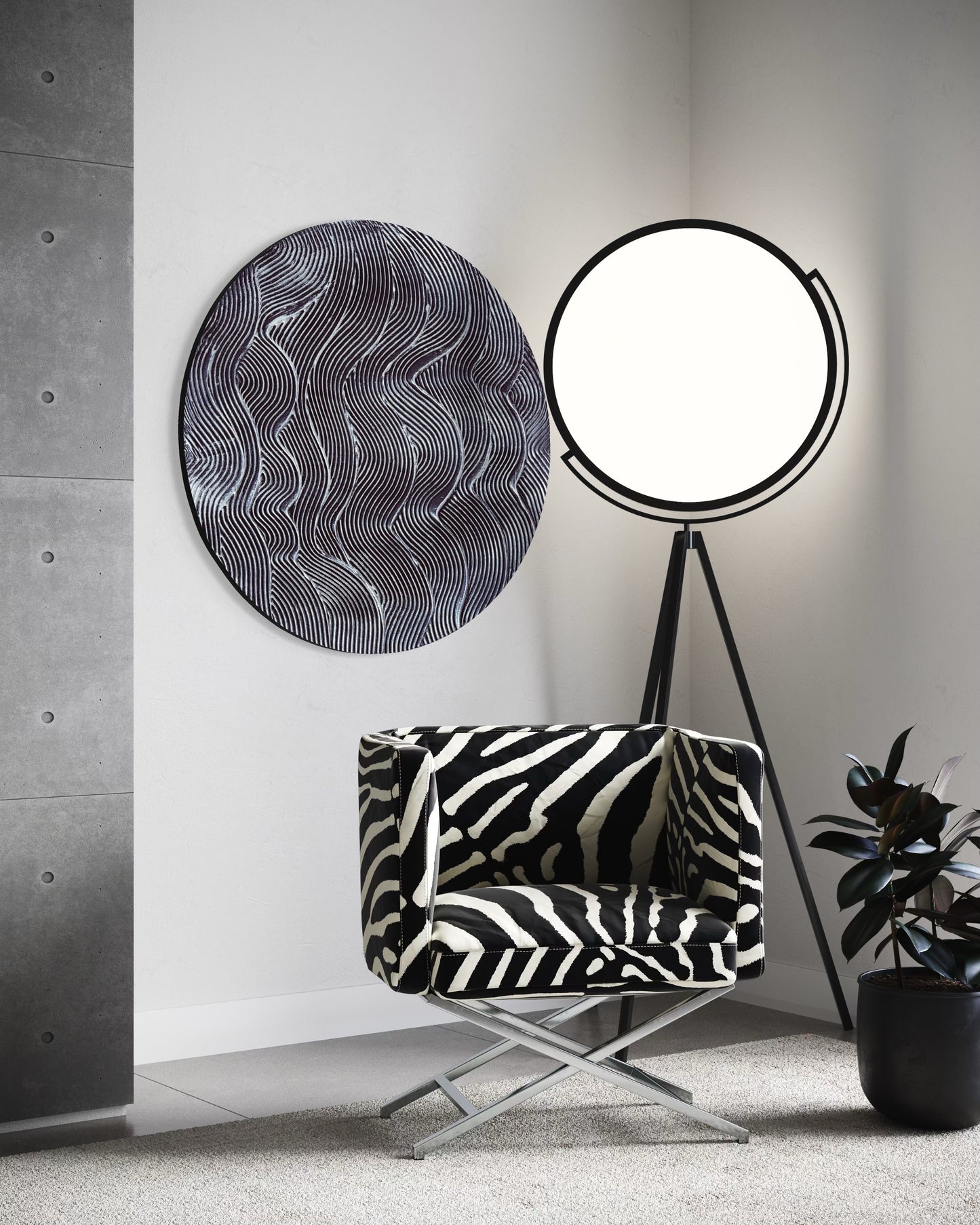 Black and silver round textured wall art
Mystical waves design abstract painting
Handcrafted 3D cosmic-inspired artwork
Modern monochrome wall decor
Circular abstract silver and black art
Statement round canvas with texture
No-frame modern wall art piece
Celestial-inspired home decor
Handmade black and silver textured painting
Elegant contemporary wall art with metallic details