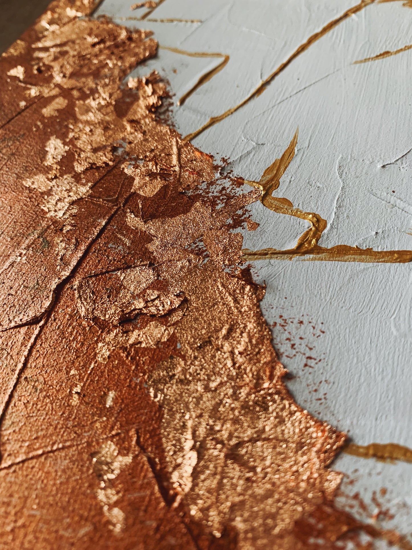 Modern goddess-inspired wall art in warm copper and neutral tones