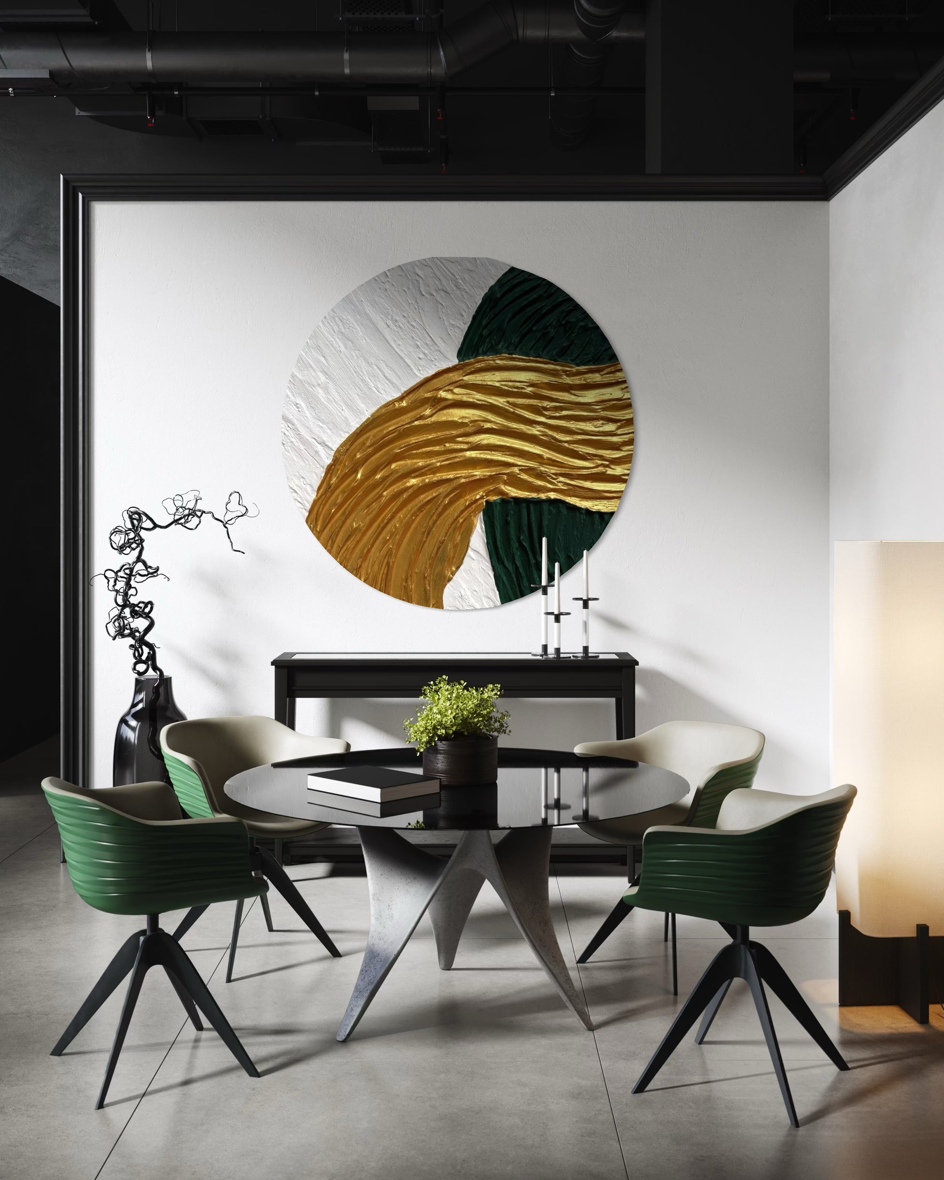 Abstrakcyjny okrągły obraz strukturalny ATEN inspirowany naturą