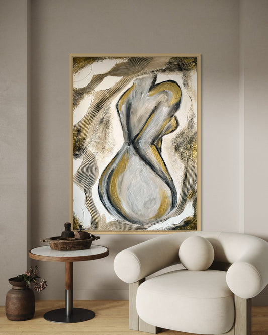 Textured wall art abstract art woman body art 