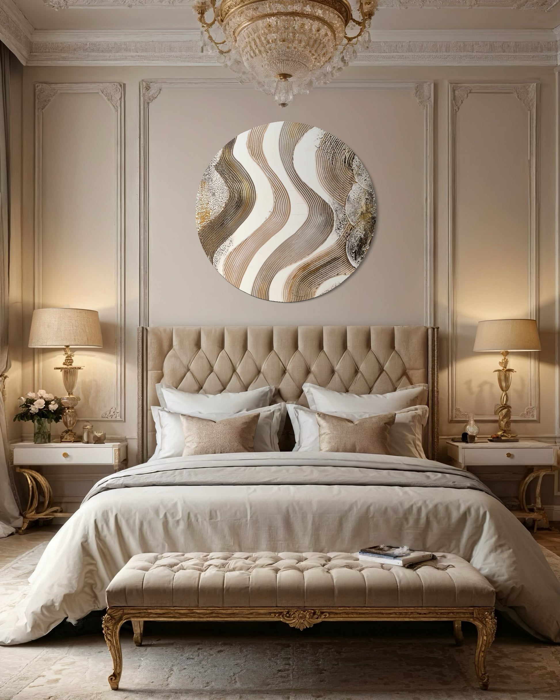 Modern 3D canvas wall decor with wave-inspired pattern