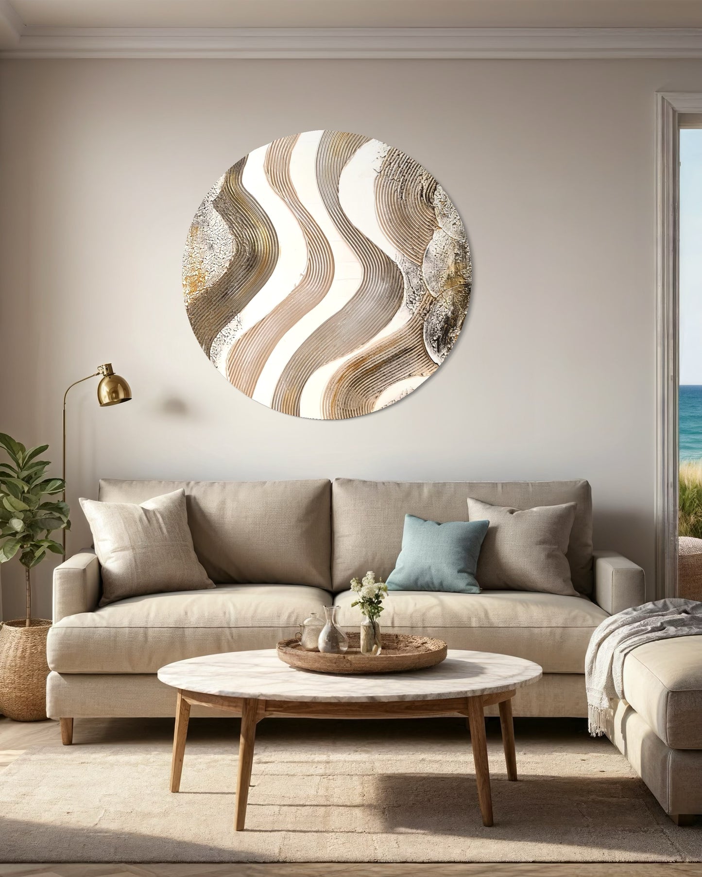Minimalist sculptural wall art with organic texture design
