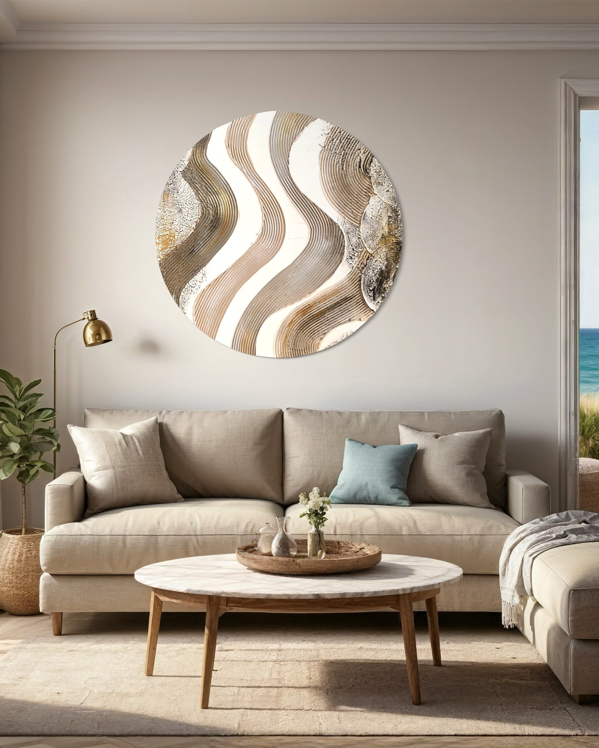 Minimalist sculptural wall art with organic texture design