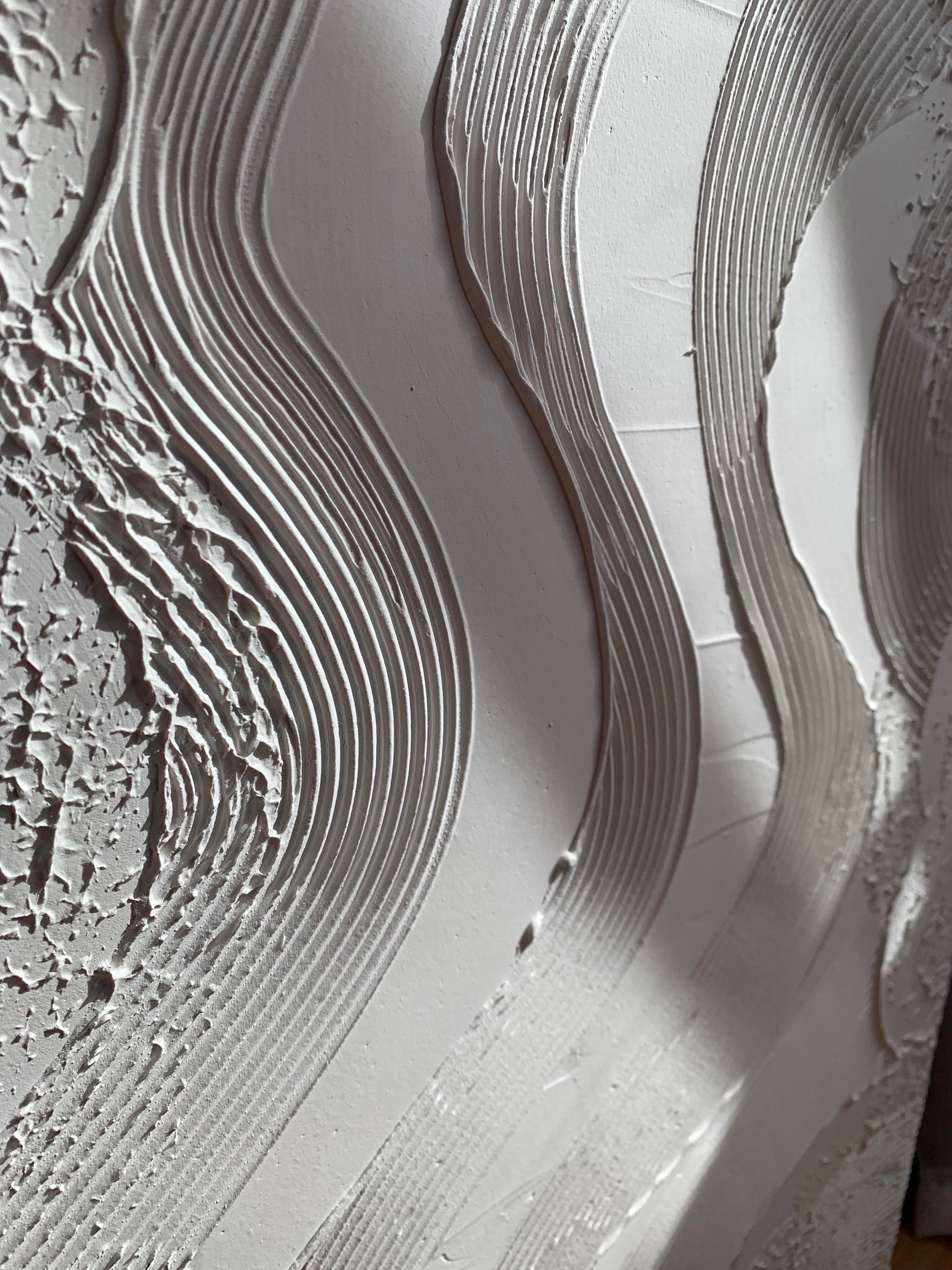 HARMONY close up of white textured wall art