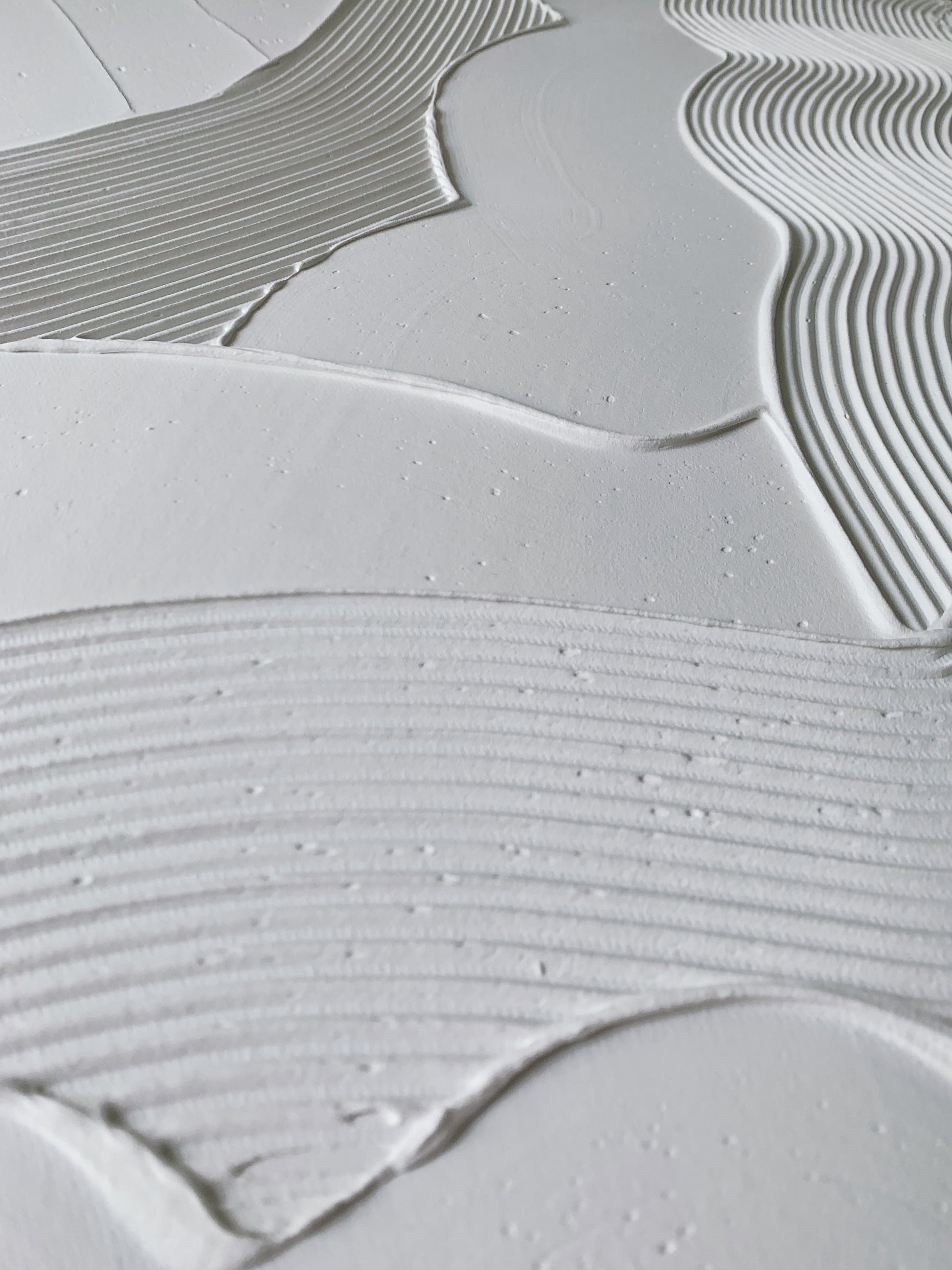 HARMONY close up of texture. White wall art made to order for modern interior