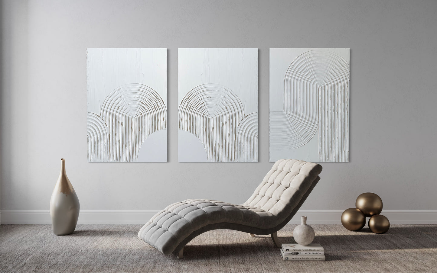 SET OF 3 ZEN ARCH White