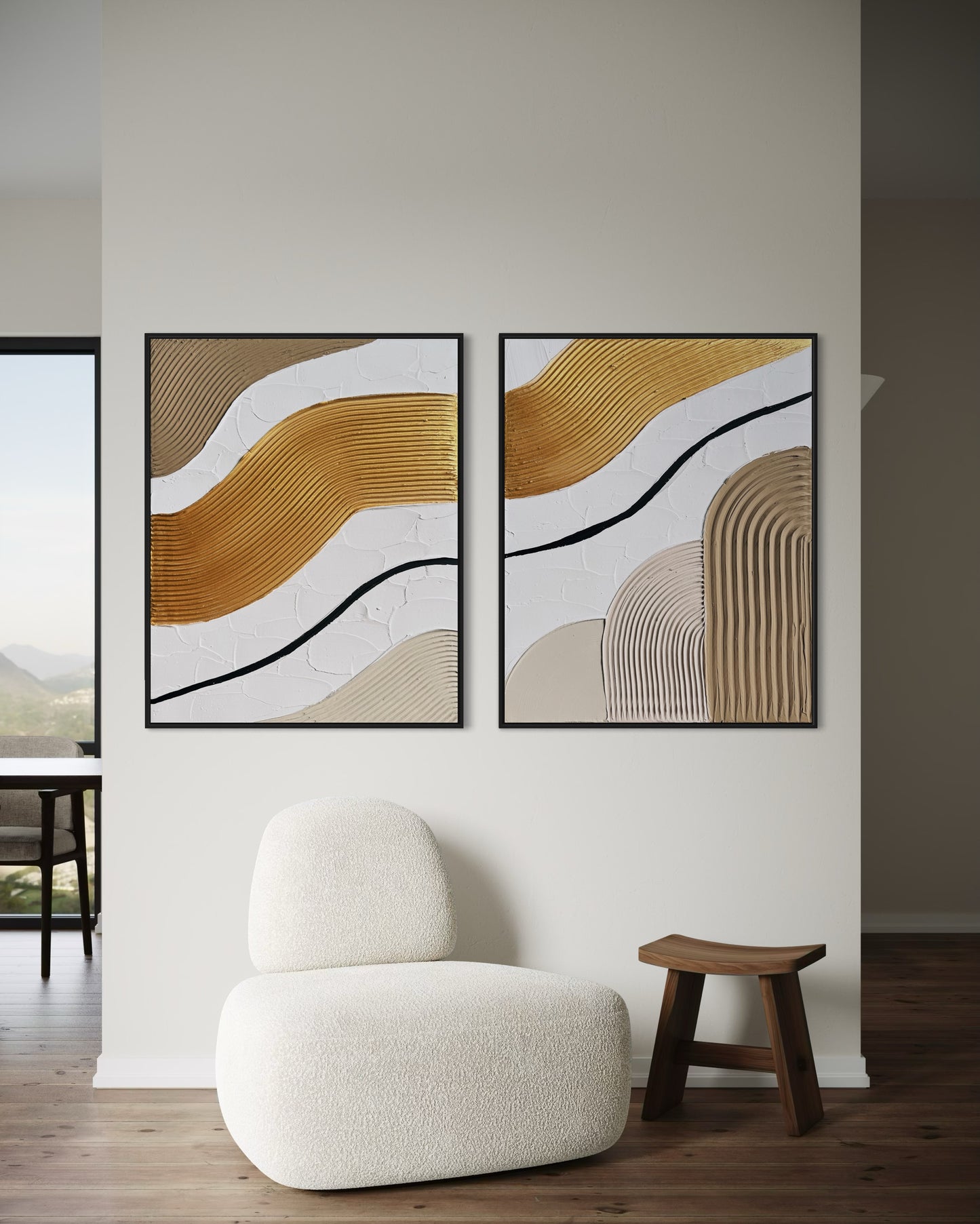 Minimalist textured wall art set
Modern 3D canvas duo
Neutral abstract art pieces
Contemporary textured wall decor
Unique handmade art for living room