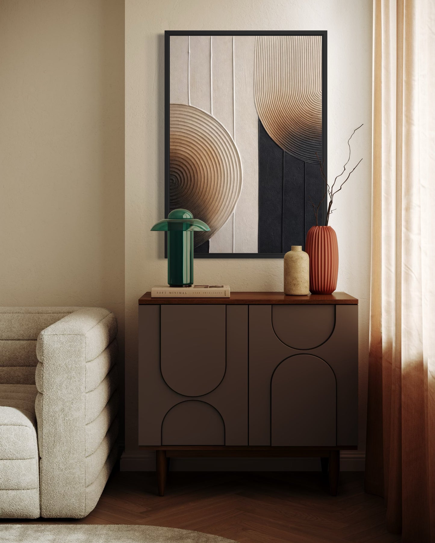 EMBER beige, black | Textured Wall Art