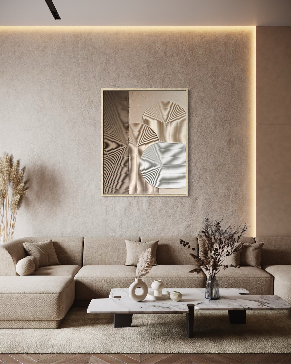 ZEN ARCH X Beige | Strukturierte Wandkunst