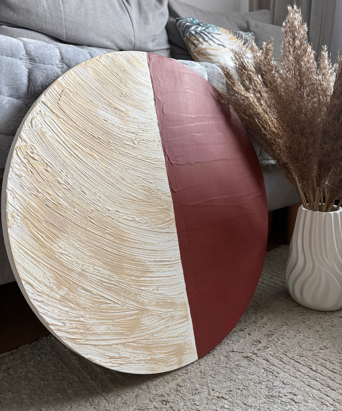 SULIS rund 50cm | Strukturierte Wandkunst