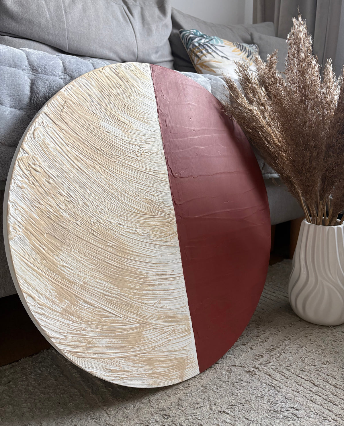 SULIS rund 50cm | Strukturierte Wandkunst
