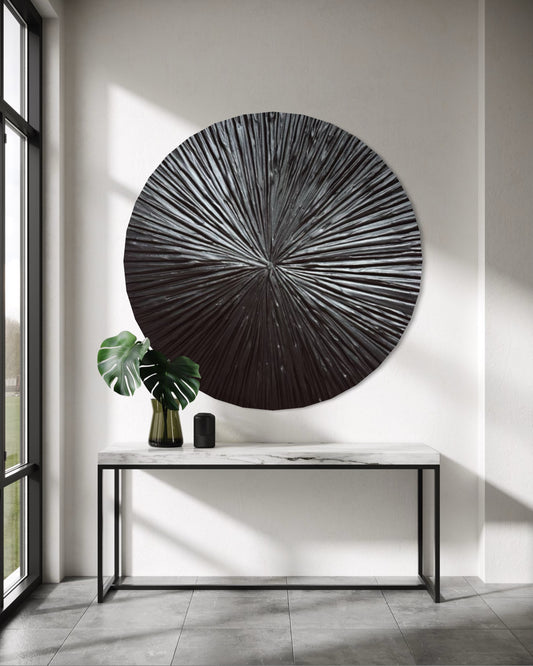 NOVA Black Round | Textured Wall Art