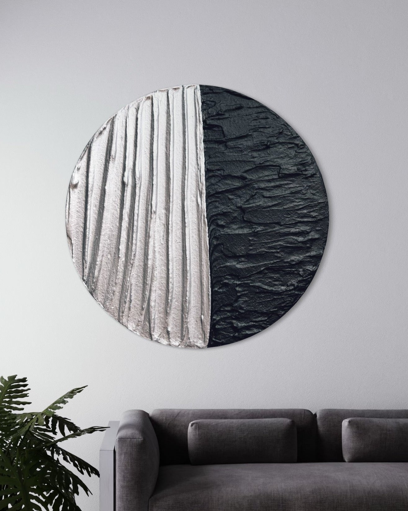 Silver and black round textured wall art
Celestial-inspired moon artwork
Handcrafted mystical abstract painting
Modern cosmic wall decor
Lunar texture 3D canvas art
No-frame silver and black moon painting
Spiritual and magical wall art
Contemporary moon-inspired artwork
Handmade cosmic energy decor
Ethereal statement wall art for modern interiors