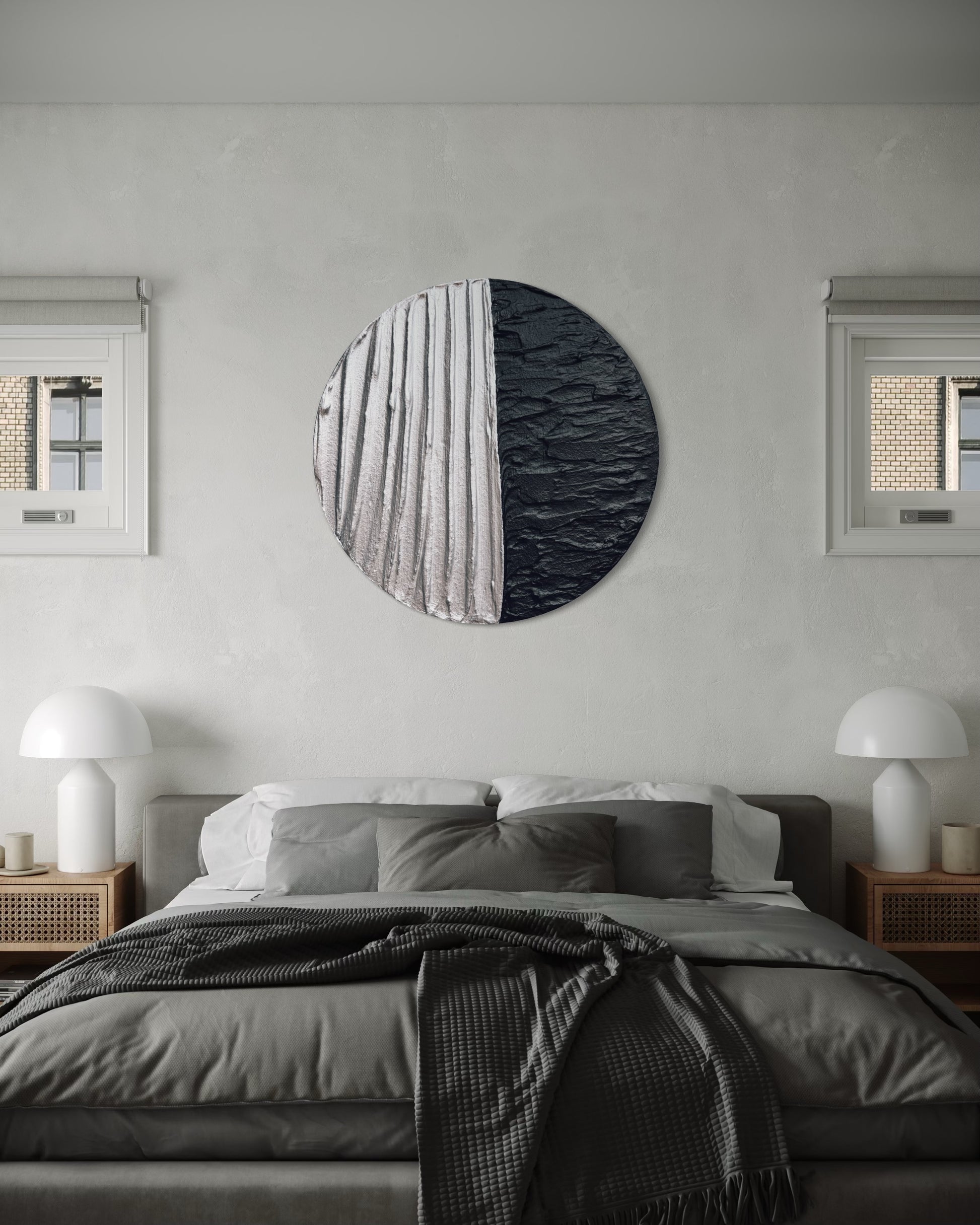 Silver and black round textured wall art
Celestial-inspired moon artwork
Handcrafted mystical abstract painting
Modern cosmic wall decor
Lunar texture 3D canvas art
No-frame silver and black moon painting
Spiritual and magical wall art
Contemporary moon-inspired artwork
Handmade cosmic energy decor
Ethereal statement wall art for modern interiors