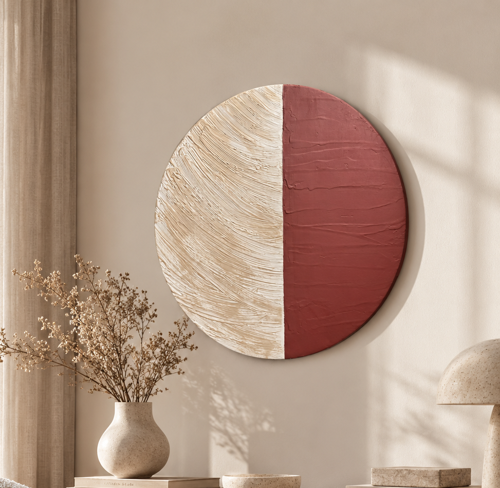 SULIS rund 50cm | Strukturierte Wandkunst