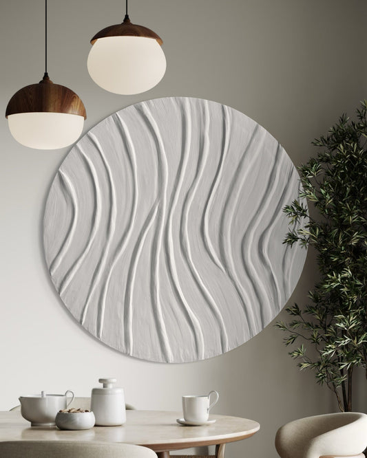 SWIRL minimalistyczny obraz strukturalny, abstrakcyjny obraz 3D w nowoczesnym wnętrzu.