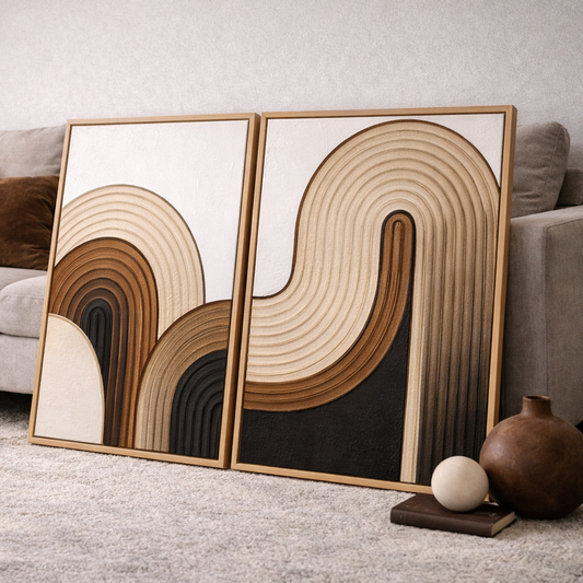 ZEN ARCH VII textured wall art in white, beige and black. Perfect for minimalist, modern, wabi- sabi and japandi.